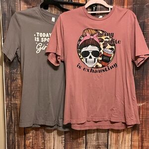 Bella Canvas Rose Pink & Gray coffee t shirt bundle